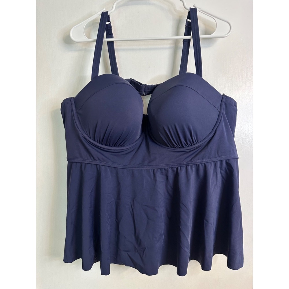 Torrid Size 3 DD/F 22/24 Navy Blue Underwire Push Up Tankini Top